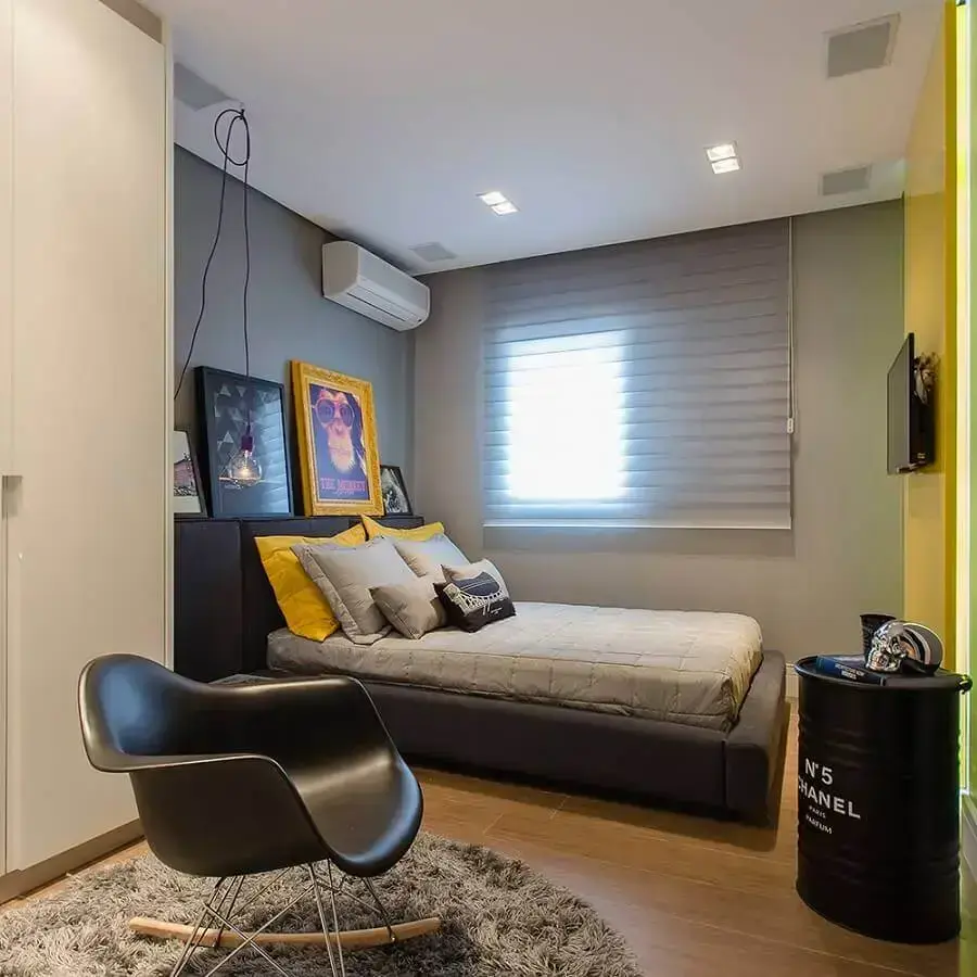 quarto masculino minimalista