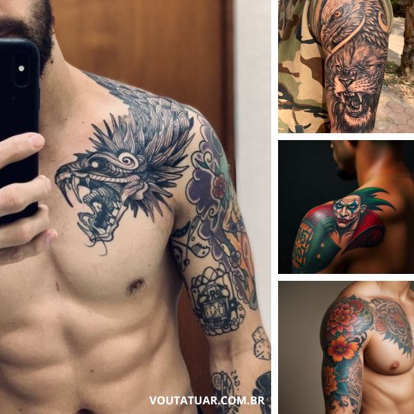 tatuagem pequena no ombro masculina