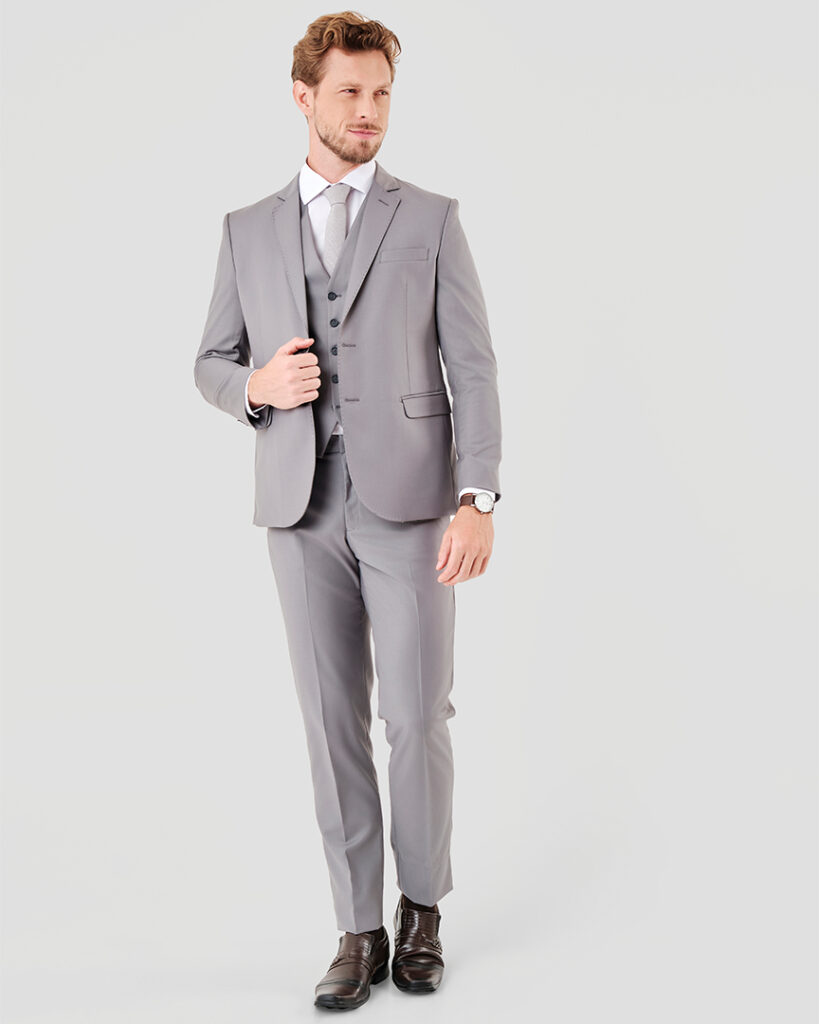 look com paletó cinza escuro