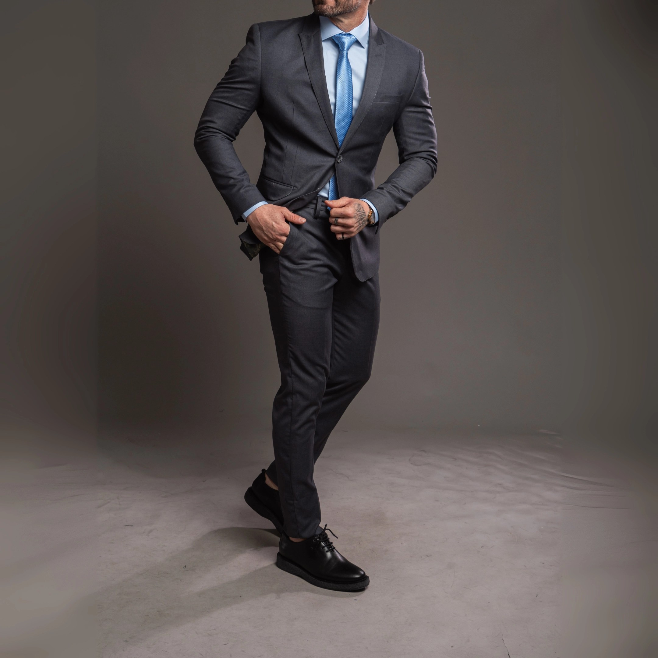 terno cinza escuro slim
