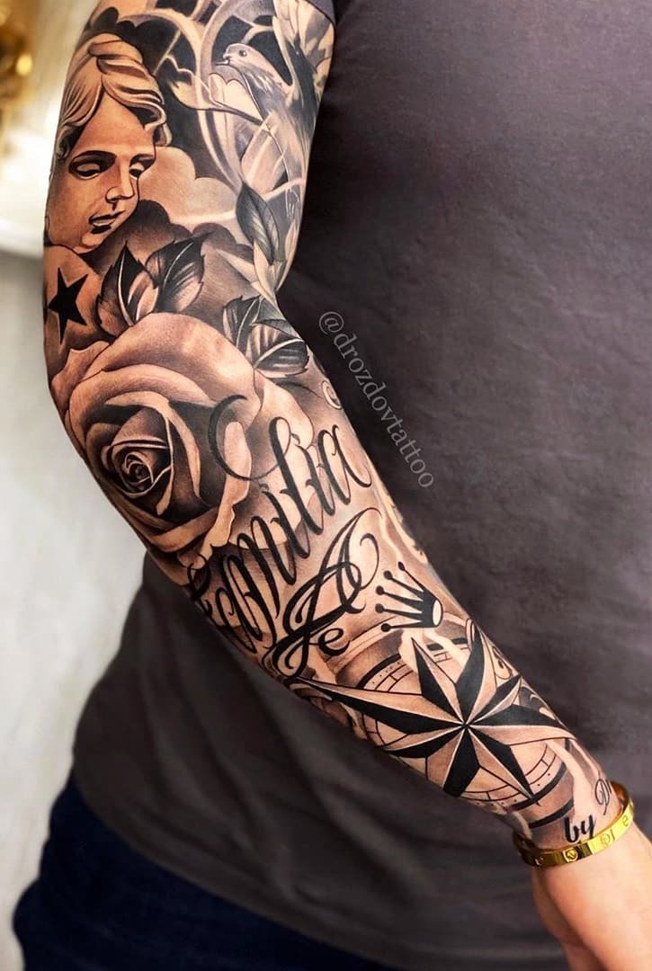tatuagem tribal braço masculino