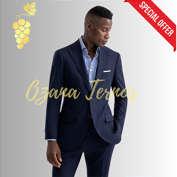terno preto para casamento com camisa azul