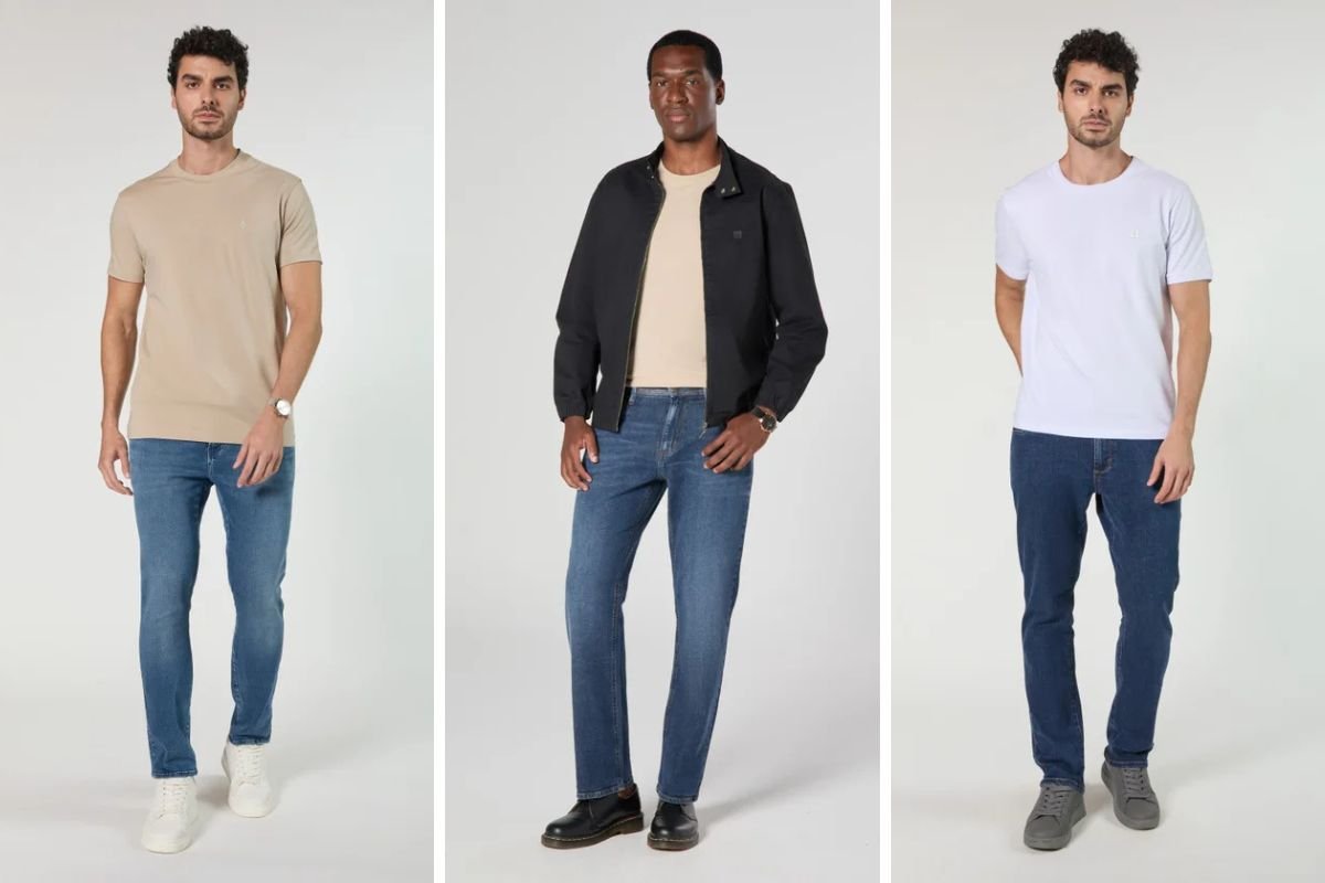 corte de calça jeans masculino